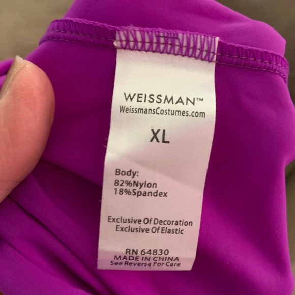 WEISSMAN Purple Ruffle Stretch JACKET with belt Bodysuit SET women’s size XL - Picture 11 of 11